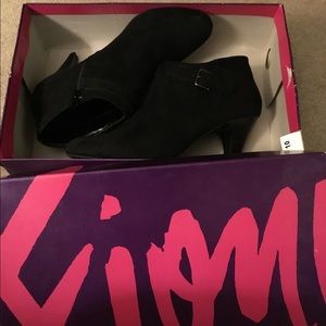 Fiona Black booties w/buckle. Worn twice.